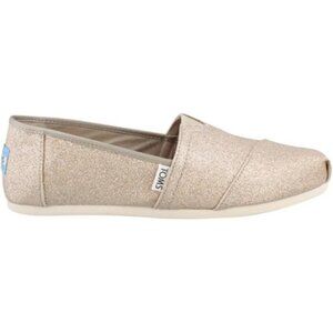 NEW TOMS Classic Alpargata Slip On Shoe Rose Gold Glimmer Glitter